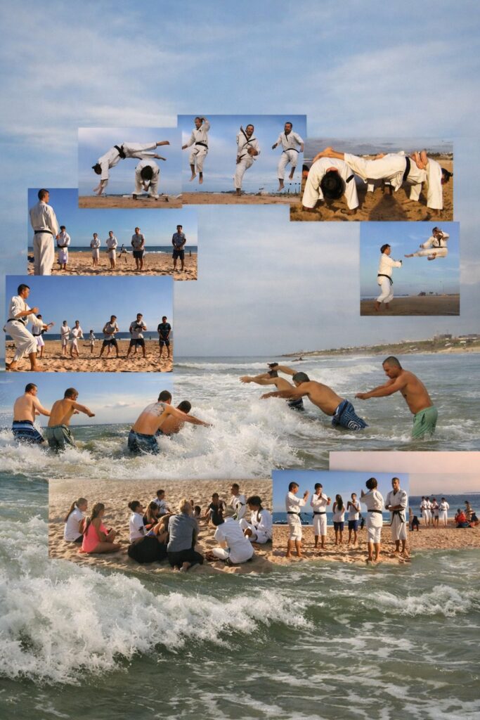 Treino na praia com o 1º banho de mar do ano - Praia de Carcavelos, 2025.